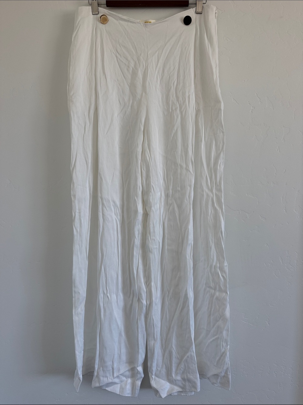 Maeve Anthropologie Wide Leg Pants Womenโs 14 White 100% Viscose
